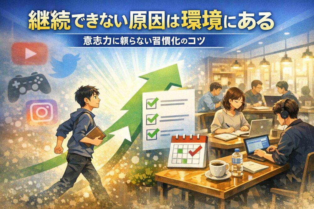 継続できない原因は環境にある｜意志力に頼らない習慣化のコツ